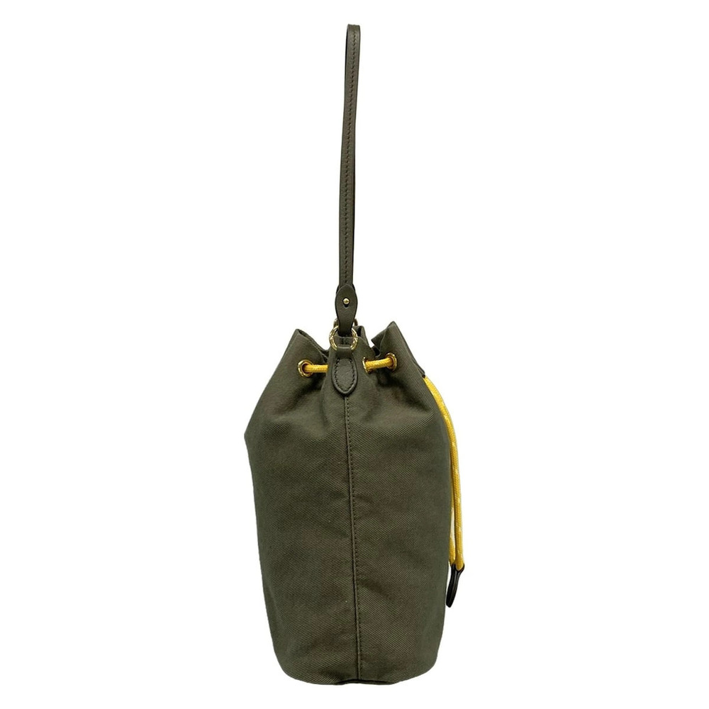 Miu Miu leather Green drawstring Khaki handbag
